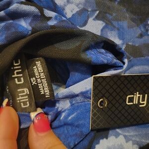 City Chic Midnight Blue Floral Bodysuit